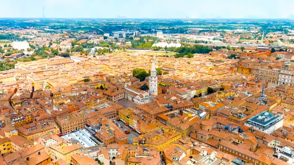 Modena,,Italy.,Watercolor,Illustration.,Modena,Cathedral.,Famous,Romanesque,Cathedral,With